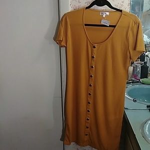 Golden yellow scoop neck dress